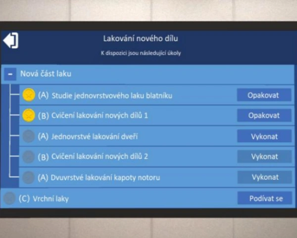 Monitor s úkoly