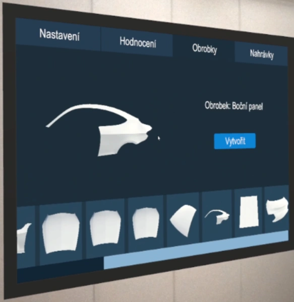 Monitor s obrobky